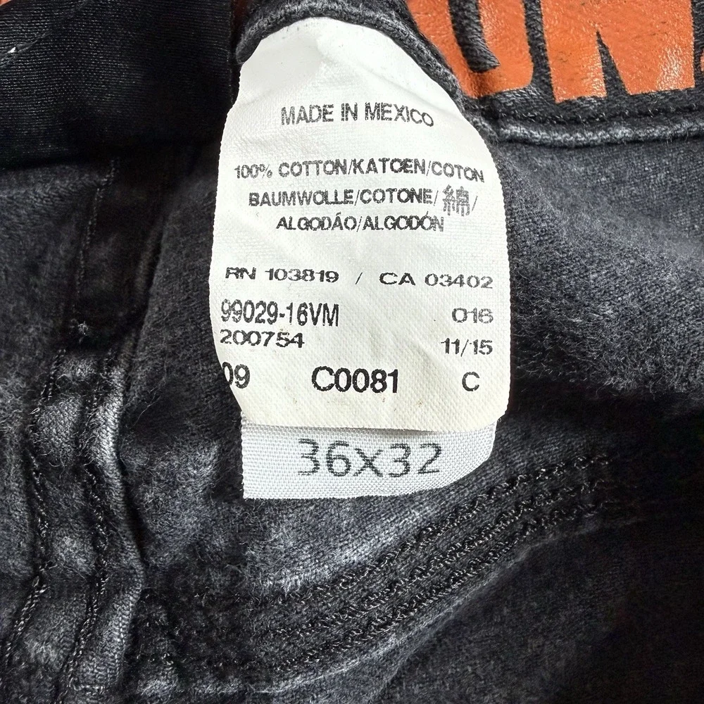 Harley Davidson Jeans Men's 36x32 Black Faded Straight Leg Biker Motorcycle